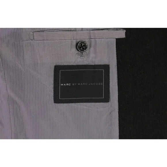 Marc by Marc Jacobs Brown/Black Herringbone Wool-Linen 2Btn Blazer Jacket XL 42L - Picture 8 of 10